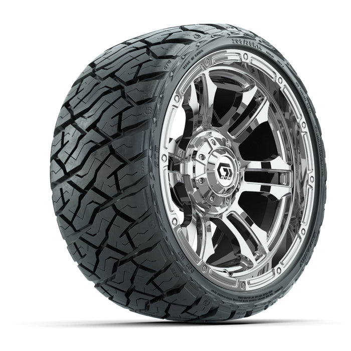 GTW 14' Shogun Wheels Chrome and Maverick Low Profile & All Terrain Tires Combo Set of 4