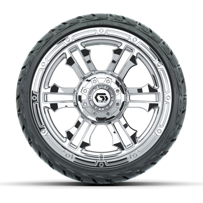 GTW 14' Shogun Wheels Chrome and Maverick Low Profile & All Terrain Tires Combo Set of 4