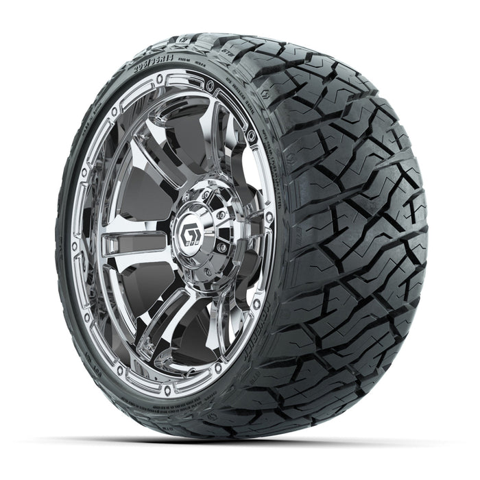 GTW 14' Shogun Wheels Chrome and Maverick Low Profile & All Terrain Tires Combo Set of 4