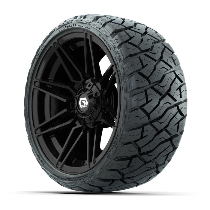 GTW 14' Stealth Wheels Gloss Black and Maverick Low Profile & All Terrain Tires Combo Set of 4