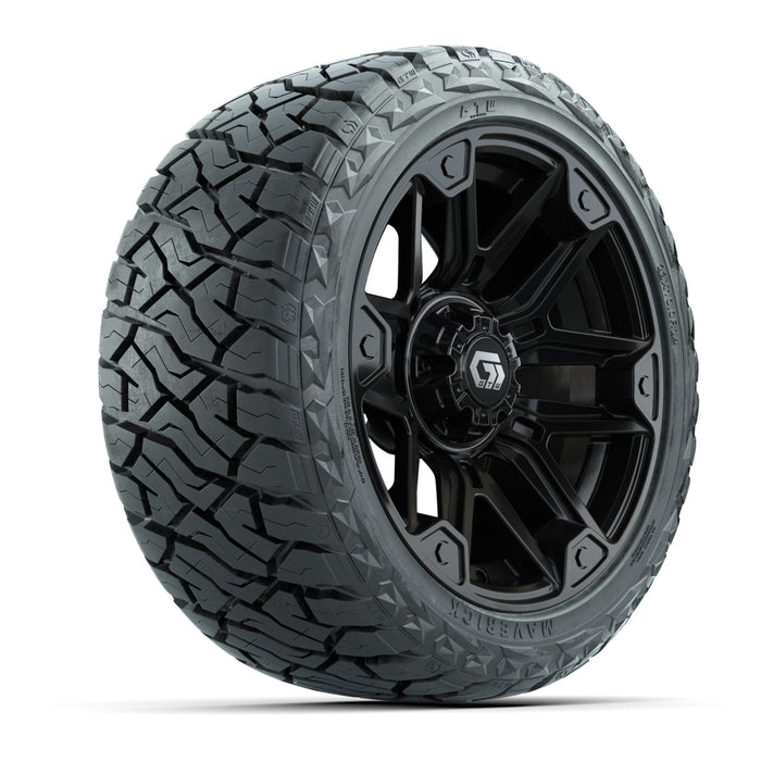 GTW 14' Graffiti Wheels Gloss Black and Maverick Low Profile & All Terrain Tires Combo Set of 4