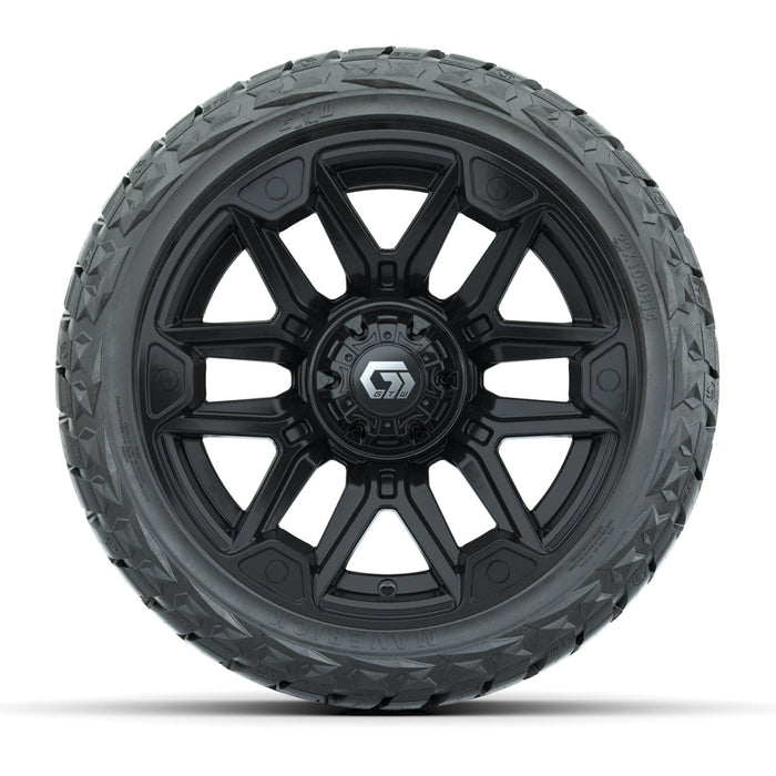 GTW 14' Graffiti Wheels Gloss Black and Maverick Low Profile & All Terrain Tires Combo Set of 4