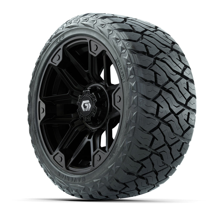 GTW 14' Graffiti Wheels Gloss Black and Maverick Low Profile & All Terrain Tires Combo Set of 4