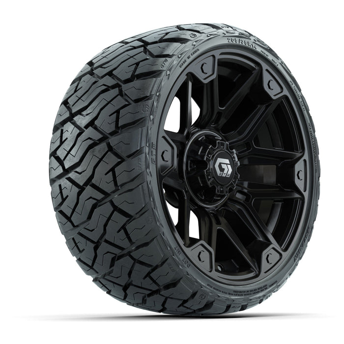GTW 14' Graffiti Wheels Gloss Black and Maverick Low Profile & All Terrain Tires Combo Set of 4