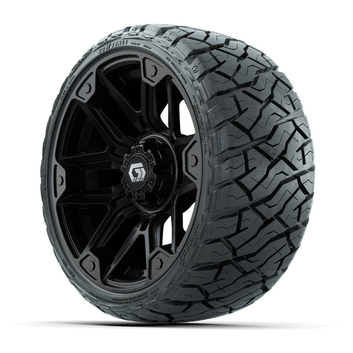 GTW 14' Graffiti Wheels Gloss Black and Maverick Low Profile & All Terrain Tires Combo Set of 4