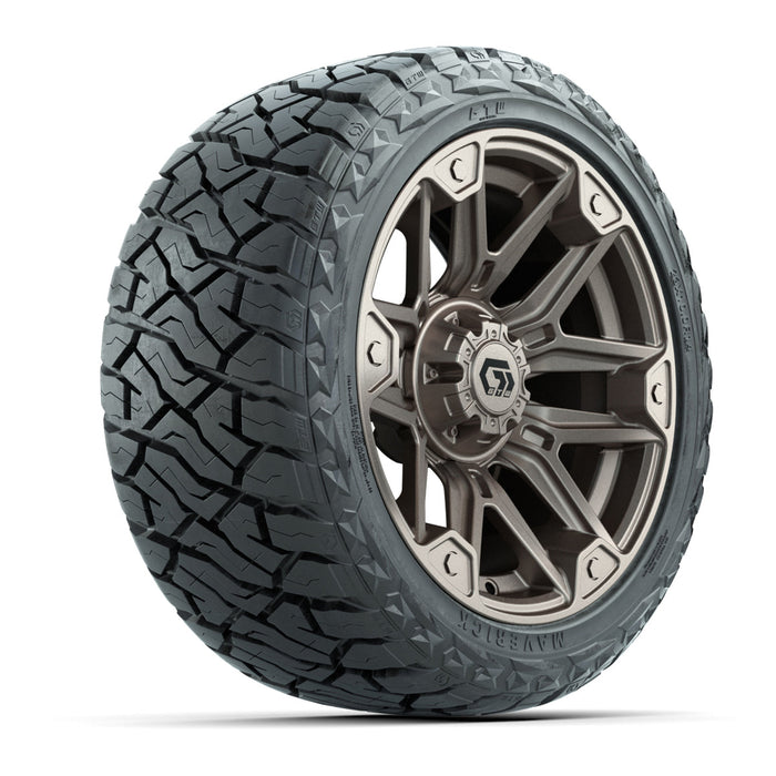 GTW 14' Graffiti Wheels Satin Bronze/Black and Maverick Low Profile & All Terrain Tires Combo Set of 4