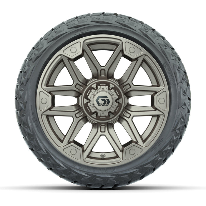 GTW 14' Graffiti Wheels Satin Bronze/Black and Maverick Low Profile & All Terrain Tires Combo Set of 4