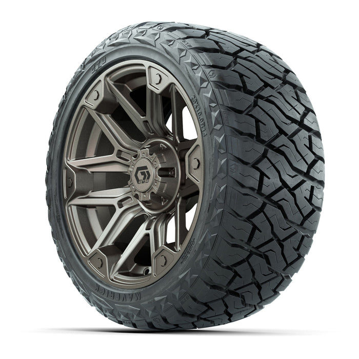 GTW 14' Graffiti Wheels Satin Bronze/Black and Maverick Low Profile & All Terrain Tires Combo Set of 4