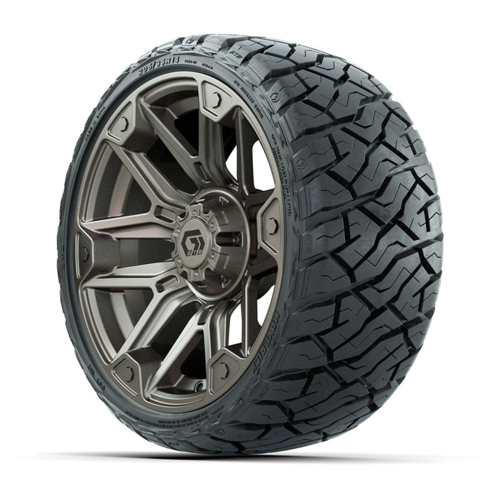 GTW 14' Graffiti Wheels Satin Bronze/Black and Maverick Low Profile & All Terrain Tires Combo Set of 4