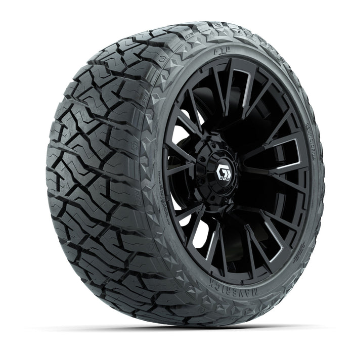 GTW 14' Vandal Wheels Machined Matte Black and Maverick Low Profile & All Terrain Tires Combo Set of 4