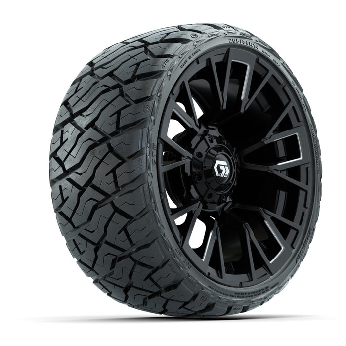 GTW 14' Vandal Wheels Machined Matte Black and Maverick Low Profile & All Terrain Tires Combo Set of 4
