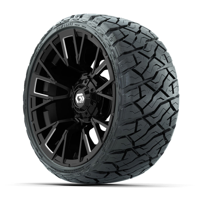 GTW 14' Vandal Wheels Machined Matte Black and Maverick Low Profile & All Terrain Tires Combo Set of 4