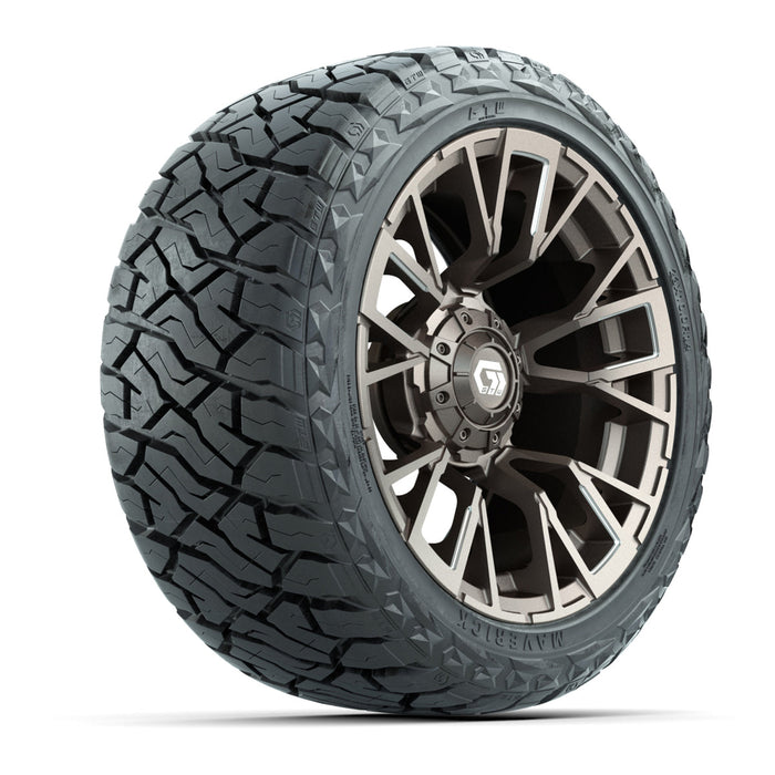 GTW 14' Vandal Wheels Machined Satin Bronze and Maverick Low Profile & All Terrain Tires Combo Set of 4