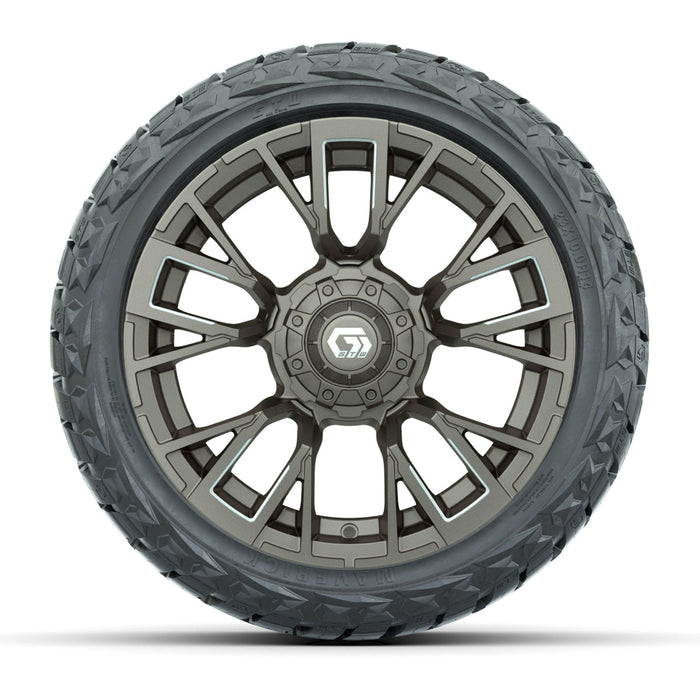 GTW 14' Vandal Wheels Machined Satin Bronze and Maverick Low Profile & All Terrain Tires Combo Set of 4