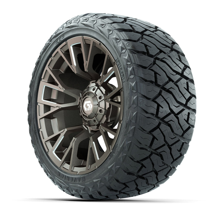 GTW 14' Vandal Wheels Machined Satin Bronze and Maverick Low Profile & All Terrain Tires Combo Set of 4