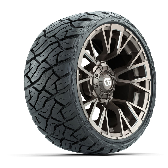 GTW 14' Vandal Wheels Machined Satin Bronze and Maverick Low Profile & All Terrain Tires Combo Set of 4