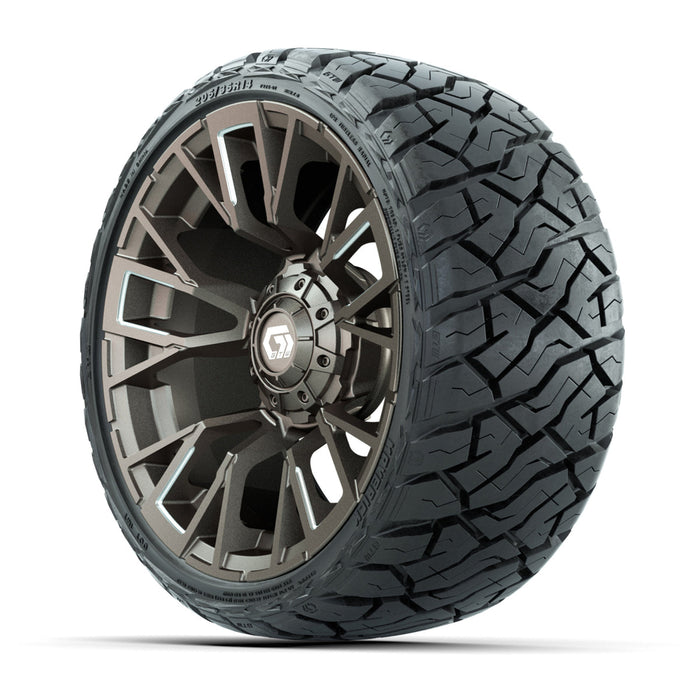 GTW 14' Vandal Wheels Machined Satin Bronze and Maverick Low Profile & All Terrain Tires Combo Set of 4