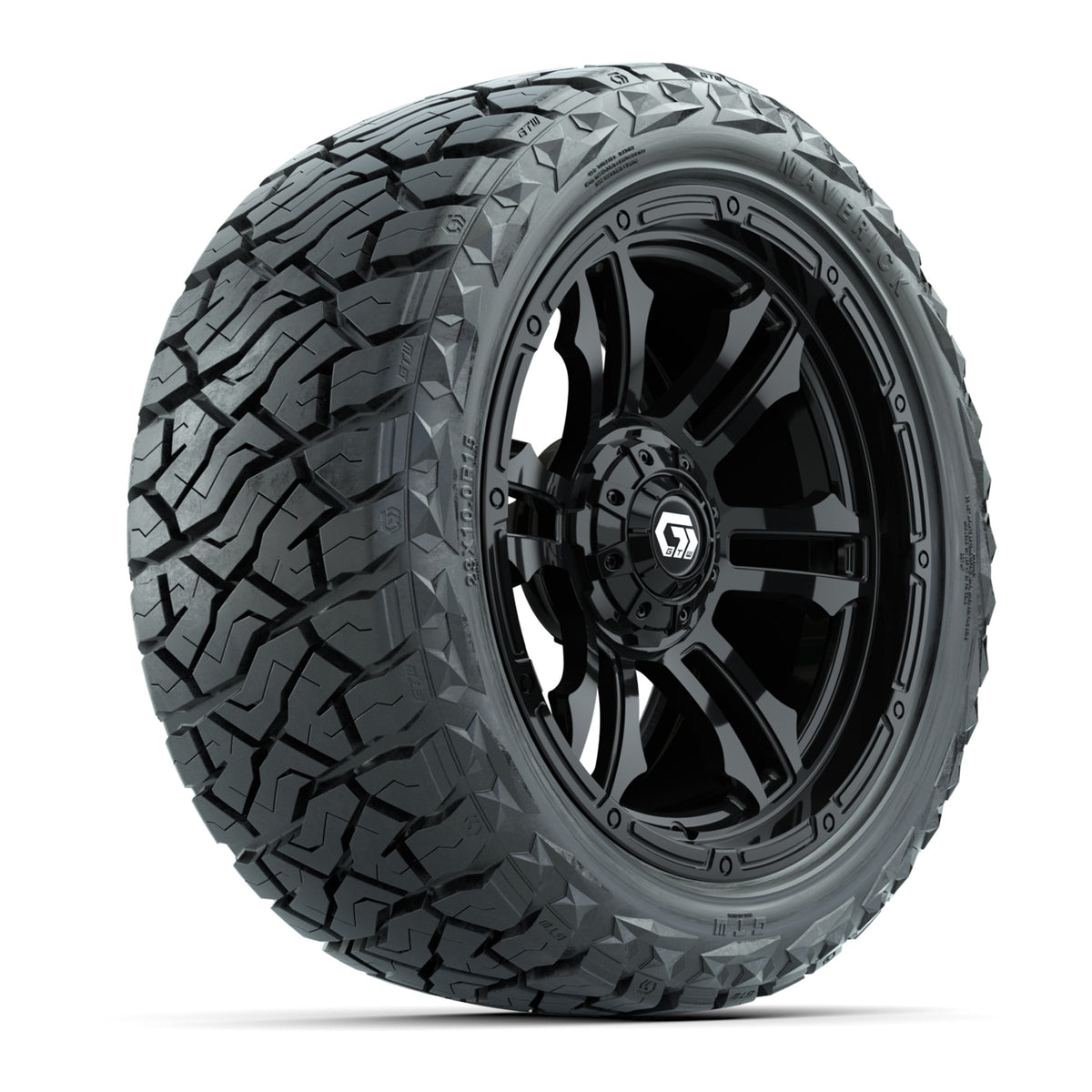 GTW 15' Shogun Wheels Gloss Black and Maverick 23x10.00-R15 All Terrai ...