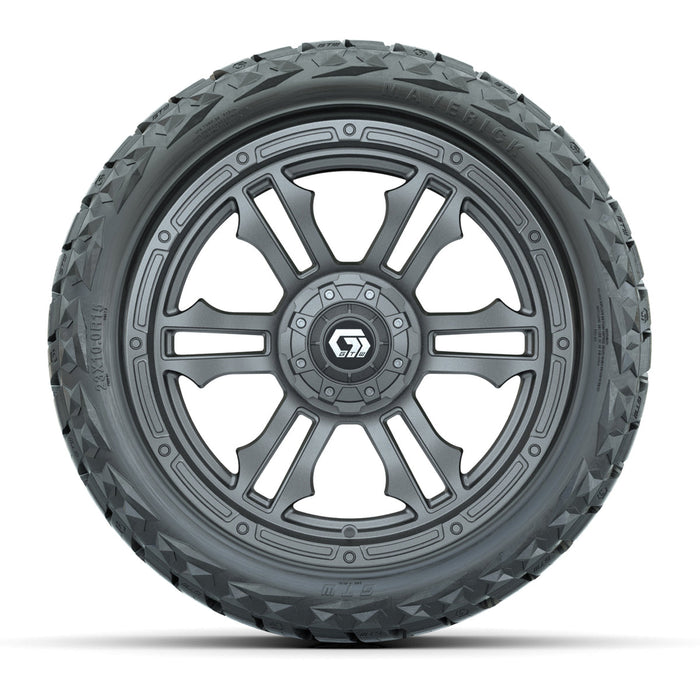 GTW 15' Shogun Wheels Gloss Gunmetal and Maverick 23x10.00-R15 All Terrain Tires Combo Set of 4