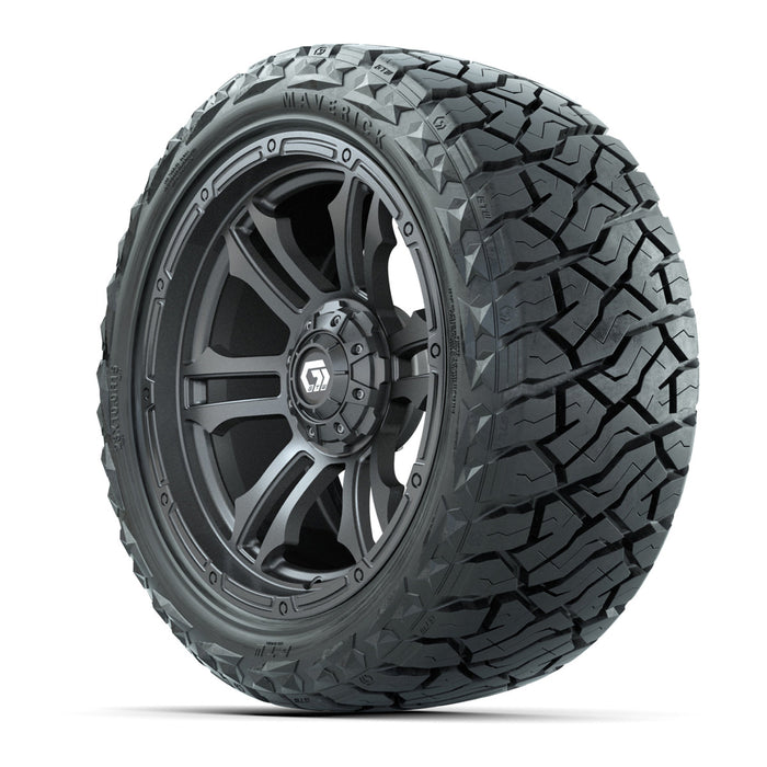 GTW 15' Shogun Wheels Gloss Gunmetal and Maverick 23x10.00-R15 All Terrain Tires Combo Set of 4