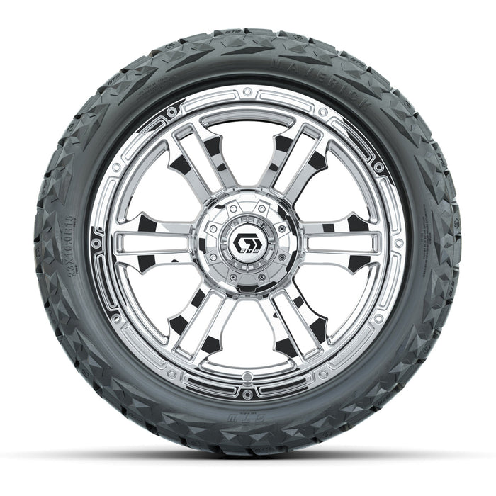 GTW 15' Shogun Wheels Chrome and Maverick 23x10.00-R15 All Terrain Tires Combo Set of 4