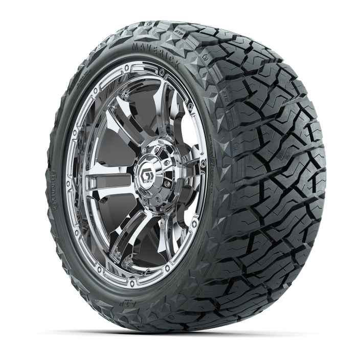 GTW 15' Shogun Wheels Chrome and Maverick 23x10.00-R15 All Terrain Tires Combo Set of 4