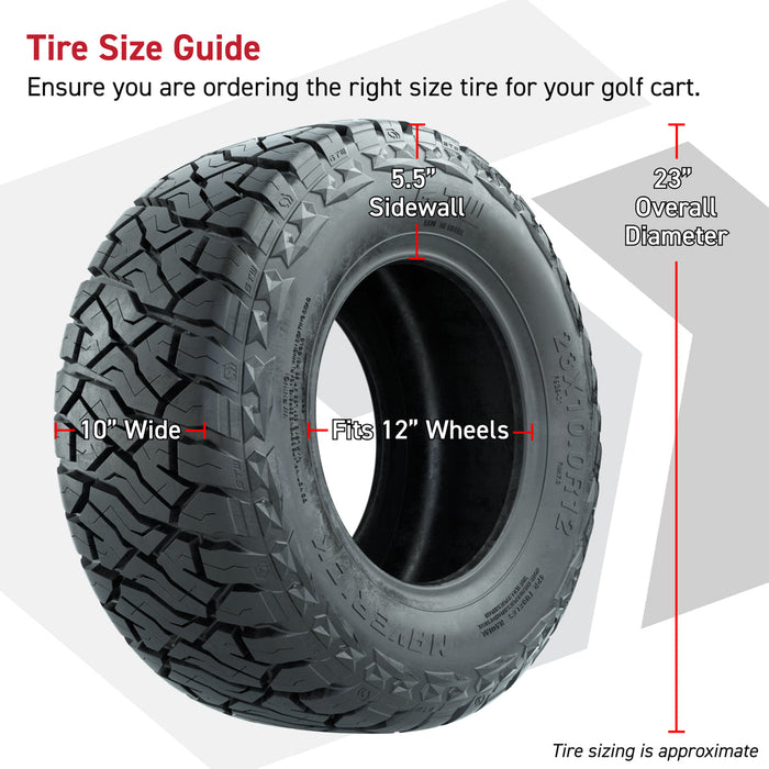 GTW 12' Stealth Wheels Gloss Black and Maverick Low Profile & All Terrain Tires Combo Set of 4