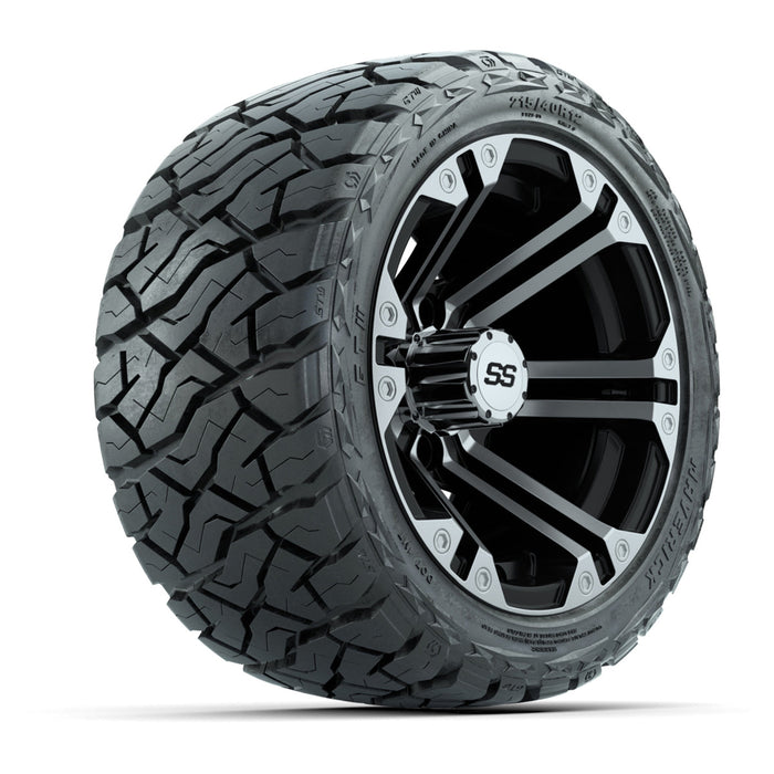 GTW 12' Specter Wheels Machined Black and Maverick Low Profile & All Terrain Tires Combo Set of 4