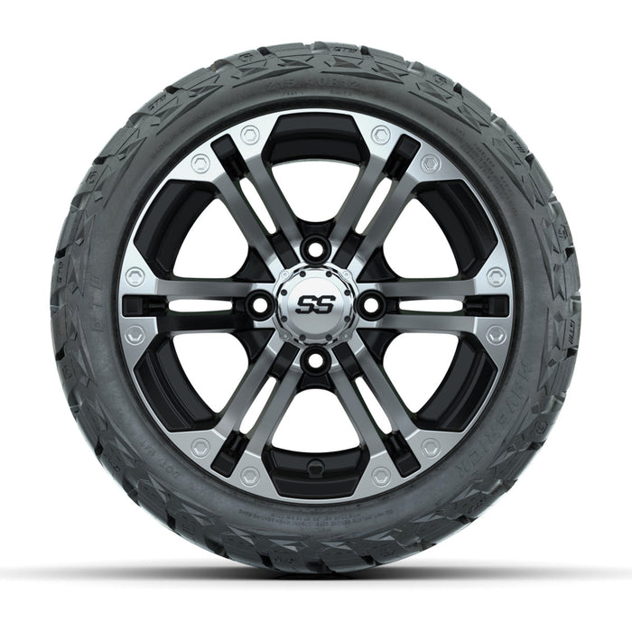 GTW 12' Specter Wheels Machined Black and Maverick Low Profile & All Terrain Tires Combo Set of 4
