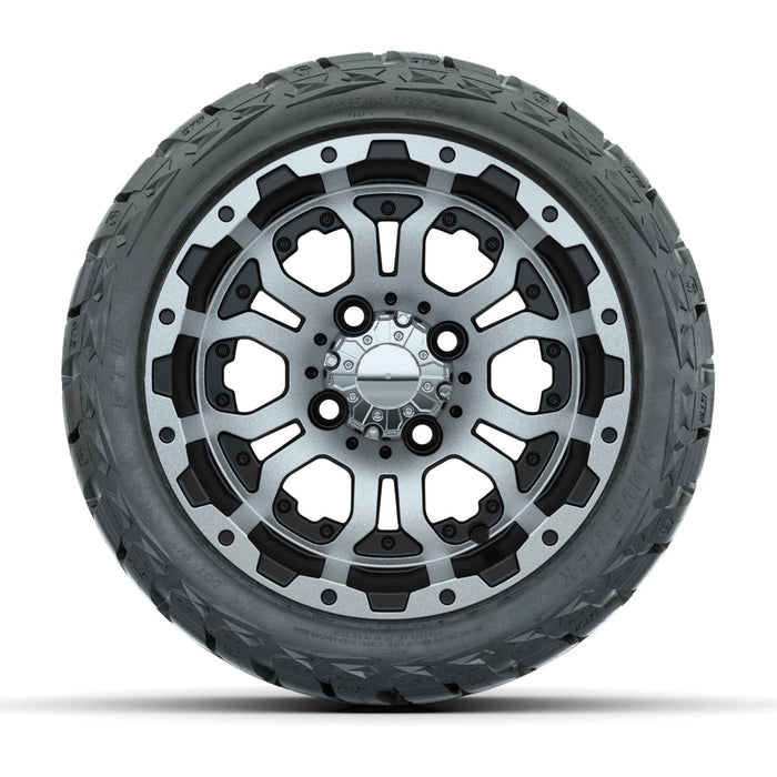 GTW 12' Omega Wheels Machined Black and Maverick Low Profile & All Terrain Tires Combo Set of 4