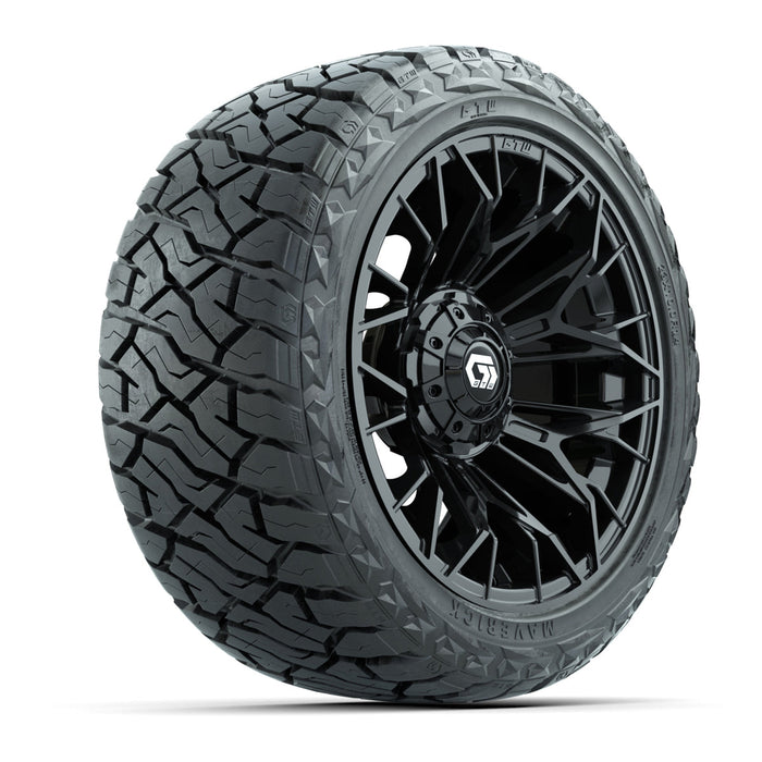 GTW 14' Stellar Wheels Matte Black and Maverick 23x10.00-R14 All Terrain Tires Set of 4