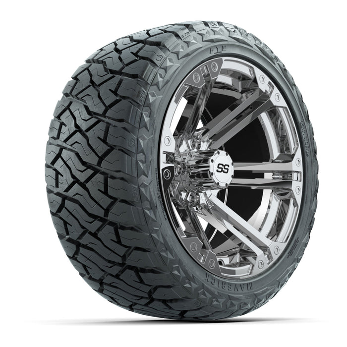 GTW 14' Specter Wheels Chrome and Maverick Low Profile & All Terrain Tires Combo Set of 4