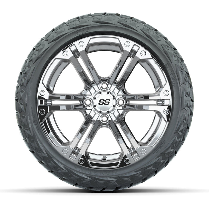 GTW 14' Specter Wheels Chrome and Maverick Low Profile & All Terrain Tires Combo Set of 4