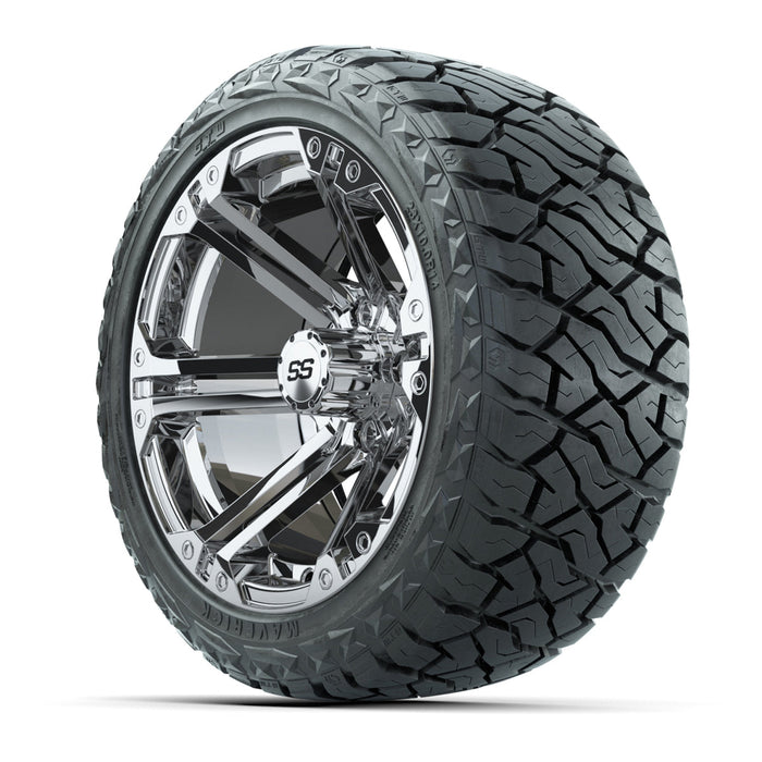 GTW 14' Specter Wheels Chrome and Maverick Low Profile & All Terrain Tires Combo Set of 4