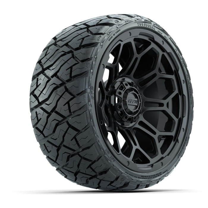 GTW 14' Bravo Wheels Matte Black and Maverick 205/35-R14 Low Profile All Terrain Tires Set of 4