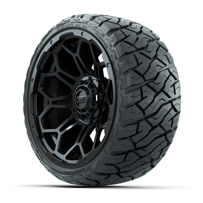 GTW 14' Bravo Wheels Matte Black and Maverick 205/35-R14 Low Profile All Terrain Tires Set of 4