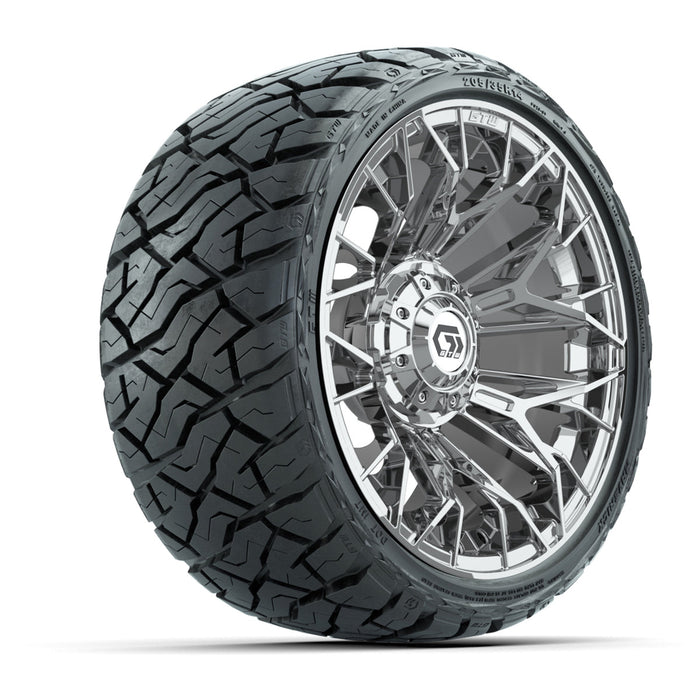 GTW 14' Stellar Wheels Chrome and Maverick Low Profile & All Terrain Tires Combo Set of 4