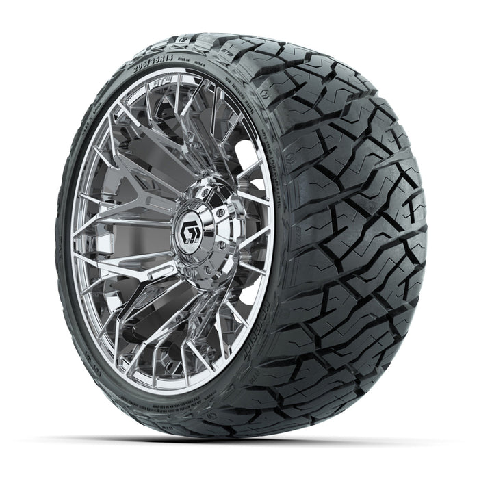 GTW 14' Stellar Wheels Chrome and Maverick Low Profile & All Terrain Tires Combo Set of 4