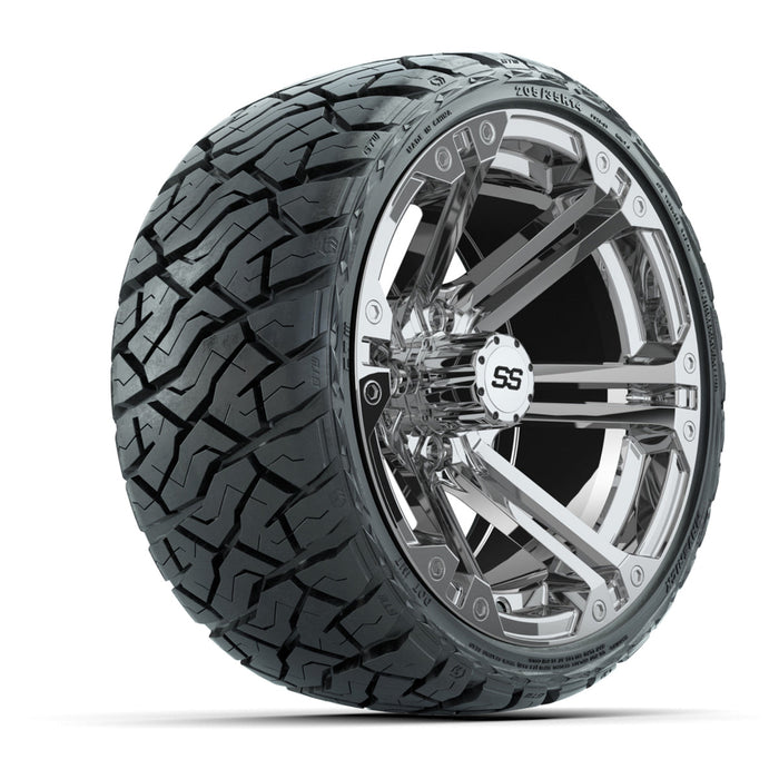 GTW 14' Specter Wheels Chrome and Maverick Low Profile & All Terrain Tires Combo Set of 4