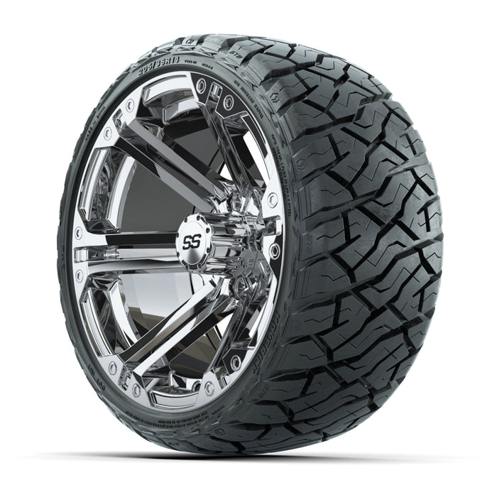 GTW 14' Specter Wheels Chrome and Maverick Low Profile & All Terrain Tires Combo Set of 4