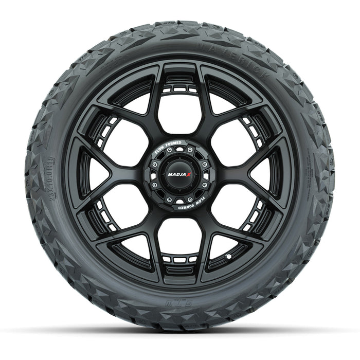 GTW 15' MadJax Wheels Flow Form Evolution Matte Black and Maverick 23x10.00-R15 All Terrain Tires Combo Set of 4
