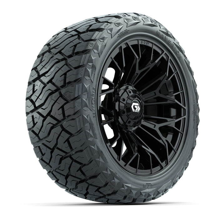 GTW 15' Stellar Wheels Matte Black and Maverick 23x10.00-R15 All Terrain Tires Combo Set of 4