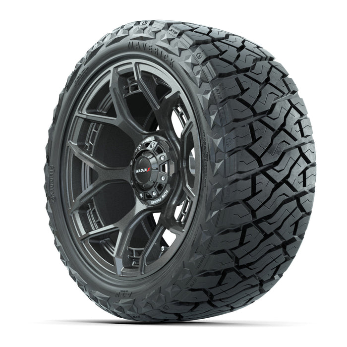 GTW 15' MadJax Wheels Flow Form Evolution Gunmetal and Maverick 23x10.00-R15 All Terrain Tires Combo Set of 4