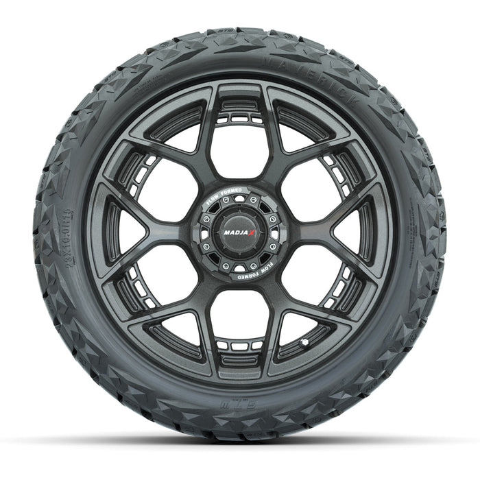 GTW 15' MadJax Wheels Flow Form Evolution Gunmetal and Maverick 23x10.00-R15 All Terrain Tires Combo Set of 4