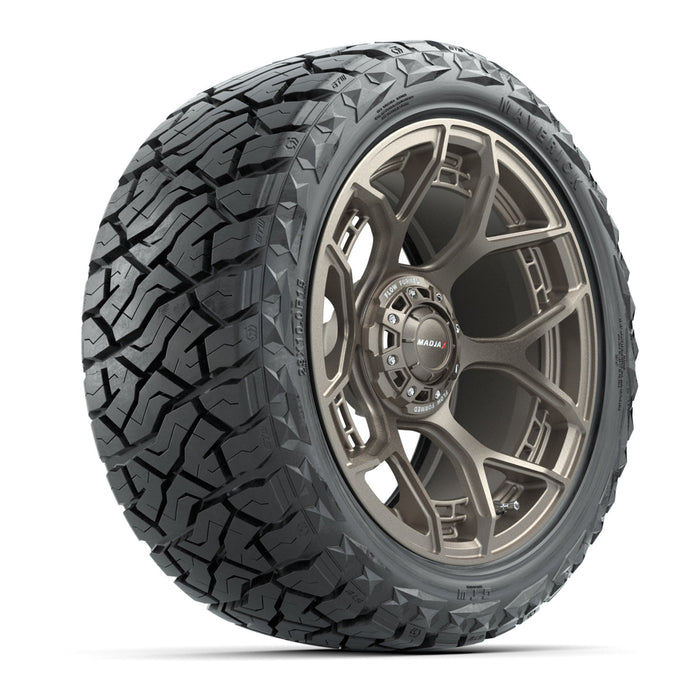 GTW 15' MadJax Wheels Flow Form Evolution Matte Bronze and Maverick 23x10.00-R15 All Terrain Tires Combo Set of 4