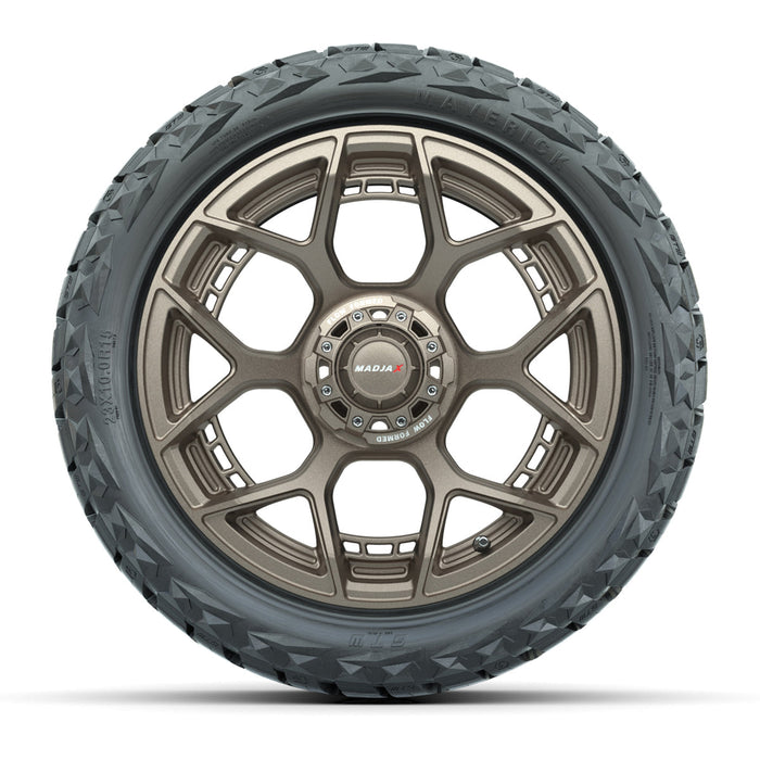 GTW 15' MadJax Wheels Flow Form Evolution Matte Bronze and Maverick 23x10.00-R15 All Terrain Tires Combo Set of 4