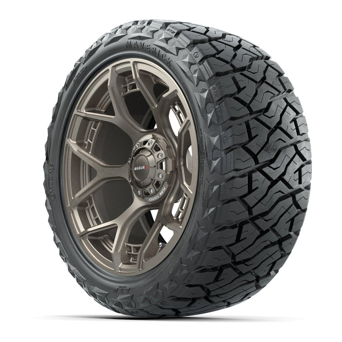 GTW 15' MadJax Wheels Flow Form Evolution Matte Bronze and Maverick 23x10.00-R15 All Terrain Tires Combo Set of 4