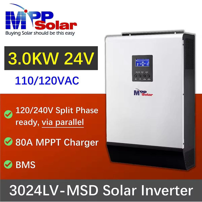 MPP Solar 3000W 110V 24V Low Voltage Solar inverter