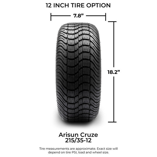 MODZ® 12" Galaxy Machined Black Wheels & Street Tires Combo