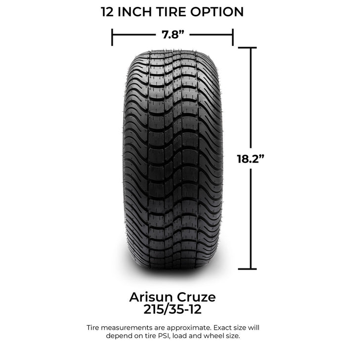 MODZ® 12" Matrix Machined Matte Black Wheels & Street Tires Combo